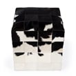 Victorian Hair On Hide Black And White Ottoman