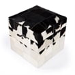 Victorian Hair On Hide Black And White Ottoman