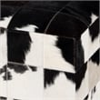 Victorian Hair On Hide Black And White Ottoman
