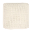 Fernandos Ivory Cotton & Wool Blend Wooven Pouffe