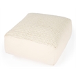 Fernandos Ivory Cotton & Wool Blend Wooven Pouffe