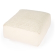 Fernandos Ivory Cotton & Wool Blend Wooven Pouffe