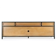 Hans Natural  Wood And Iron Storage Tv Stand