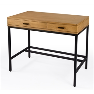 Hans 2-Drawer Natural Wood Writing Desk