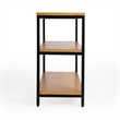 Hans 3 Shelf Wood & Iron Etagere Bookcase