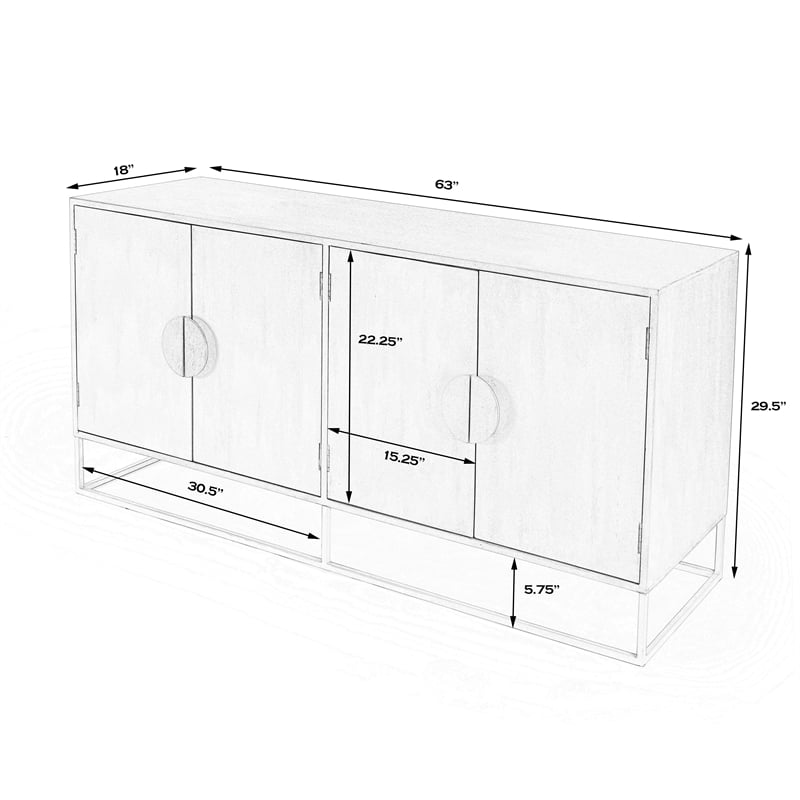 Butler Specialty Lennasa White  Wooden Sideboard