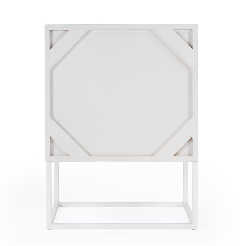Lennasa White 2 Drawers  Wood End Table