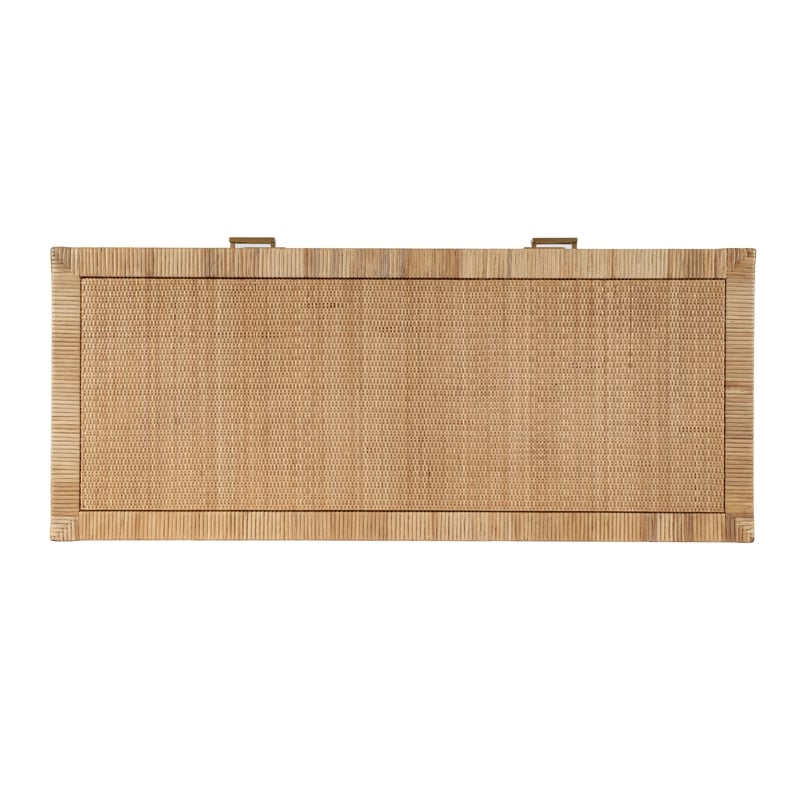 Corfu 6 Drawer Natural Raffia And Wood Double Dresser