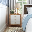 Corfu 3 Drawer Natural And White  Raffia And Wood Chest