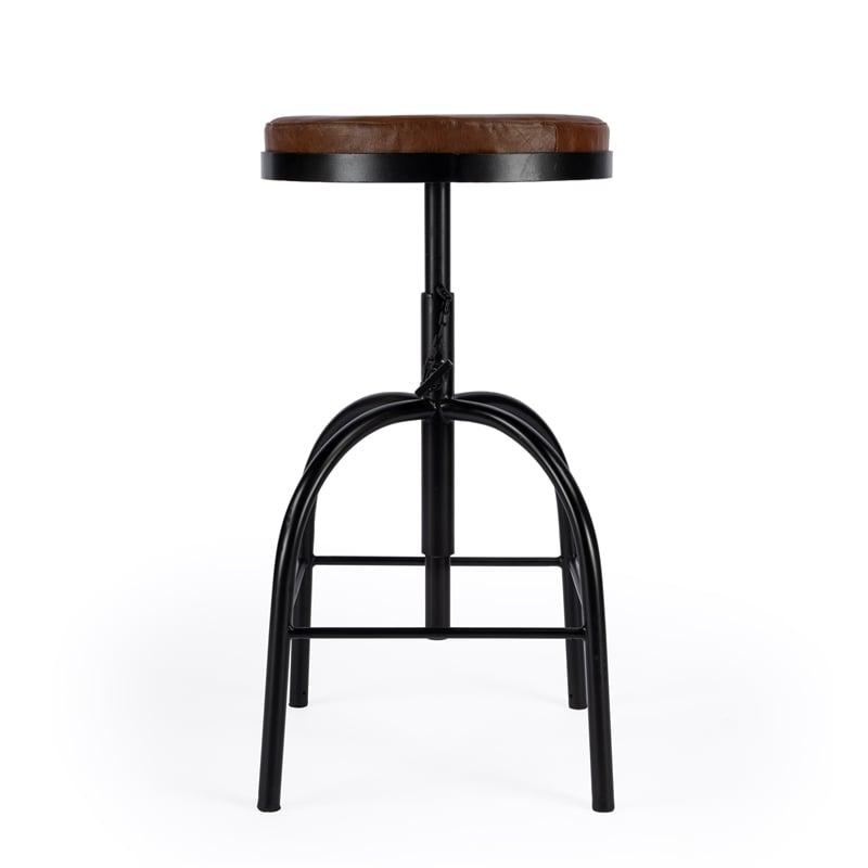 Butler Specialty Clyde Brown Leather Adjustable Bar Stool