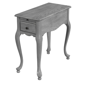 croydon one drawer with pullout side table in powder gray