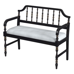 Butler Specialty Company Emilia Cafe Noir Wood Upholstered Bench