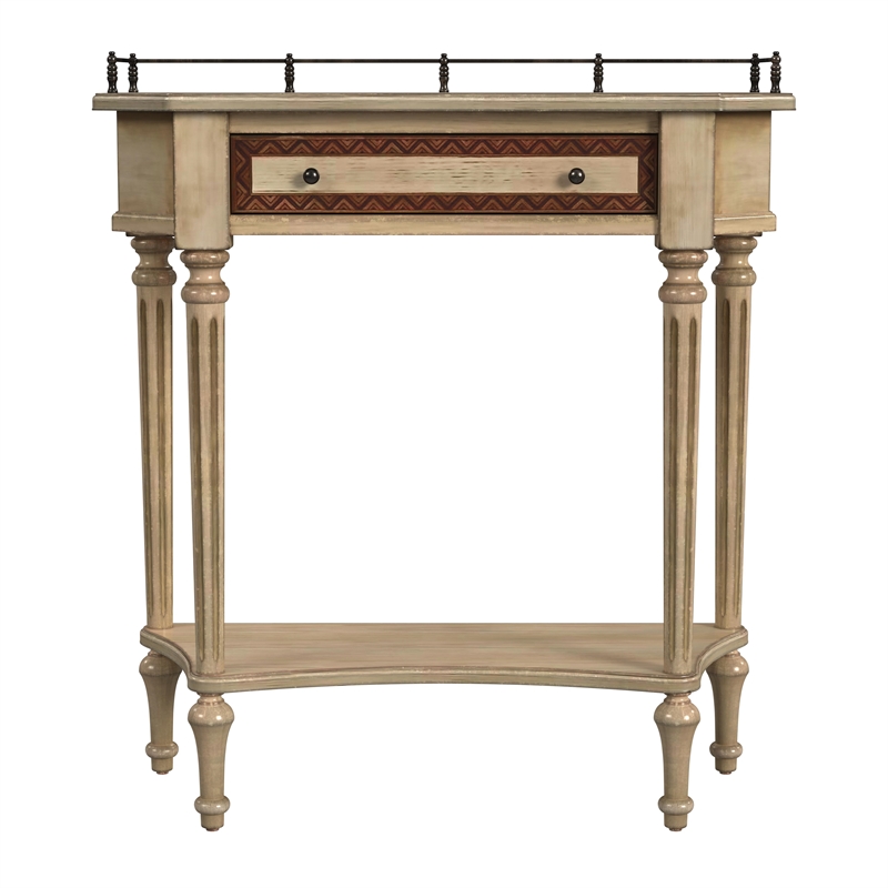 Charleston Beige  One Drawer Wood Console Table
