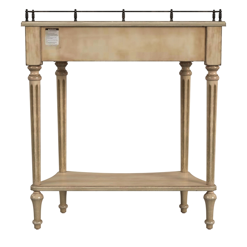 Charleston Beige  One Drawer Wood Console Table