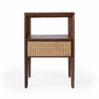 Butler Specialty Vardo Brown Wood 1 Drawer Cane Nightstand