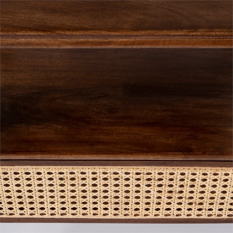 Butler Specialty Vardo Brown Wood 1 Drawer Cane Nightstand