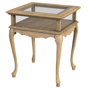 burton antique beige curio table