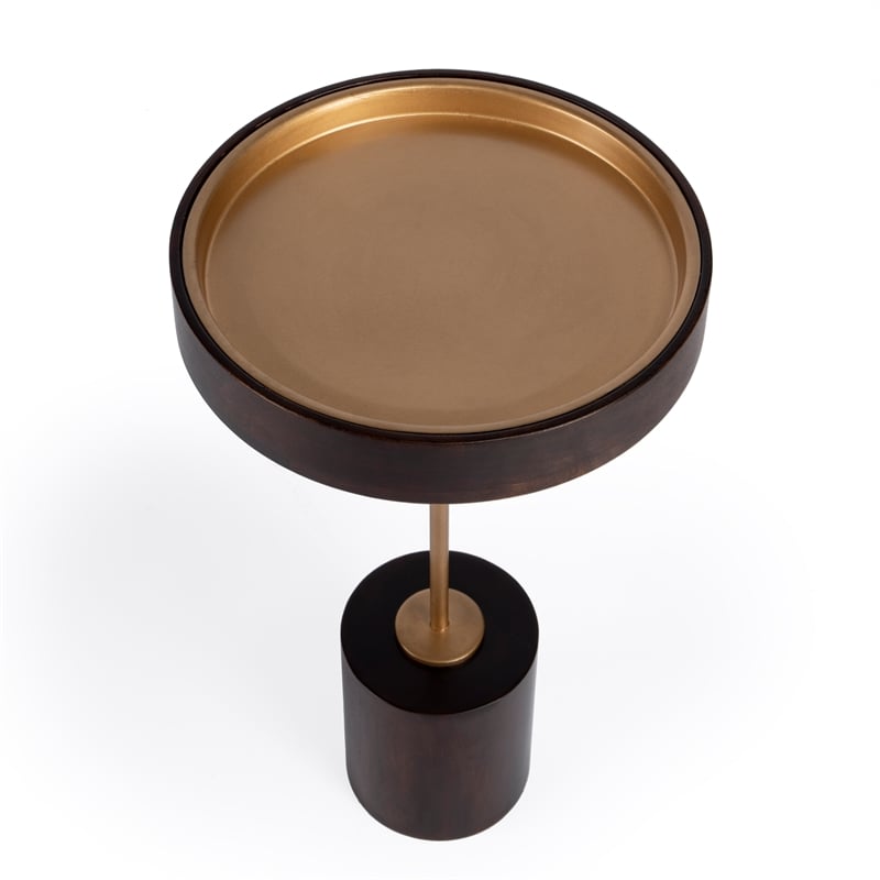 Butler Specialty Shen Gold & Brown  Pedestal Side Table