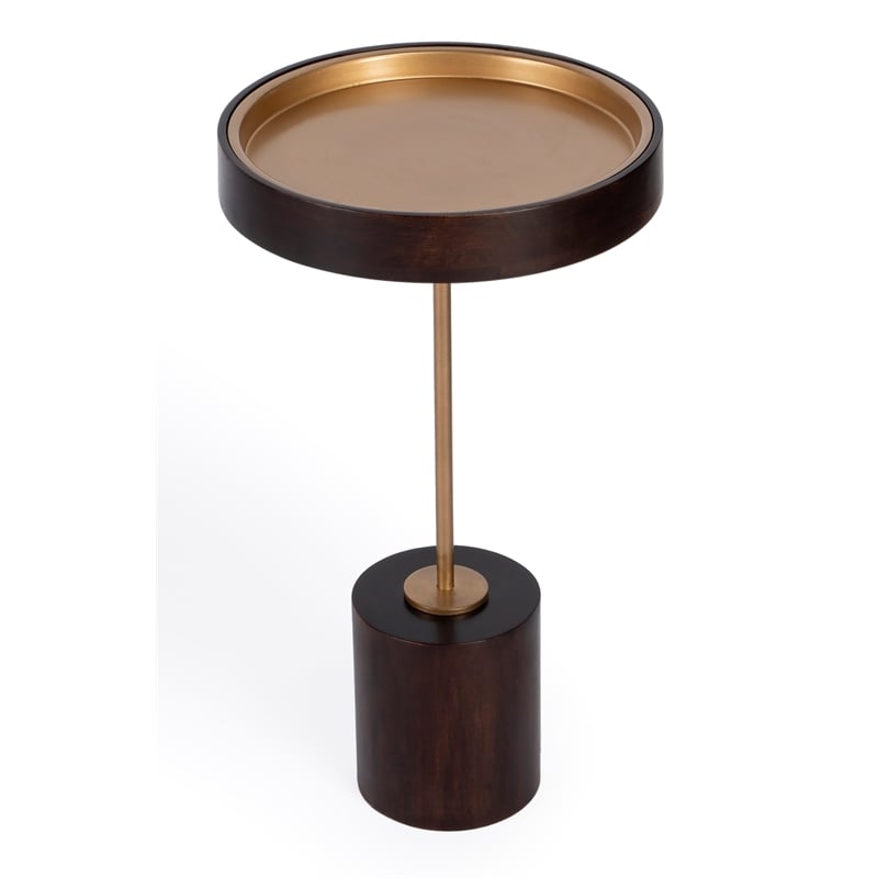 Butler Specialty Shen Gold & Brown  Pedestal Side Table