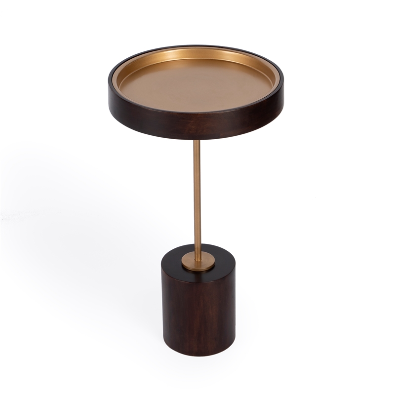 Butler Specialty Shen Gold & Brown  Pedestal Side Table