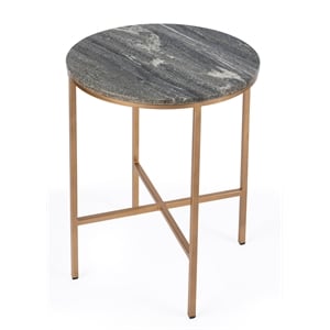 Butler Specialty Caty Gray And Gold  Marble End Table