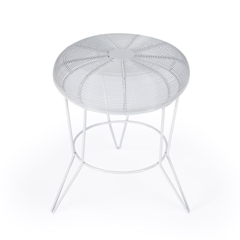 Butler Specialty Allen Decorative Bright White Wire Iron Accent Table