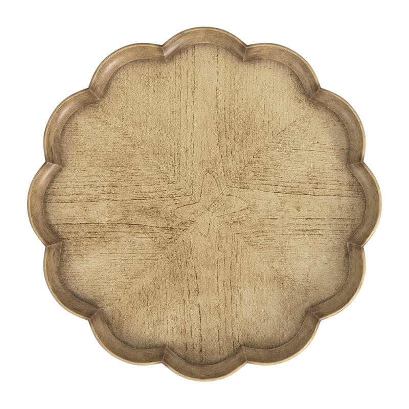 Dansby Antique Beige Pedestal  Side Table