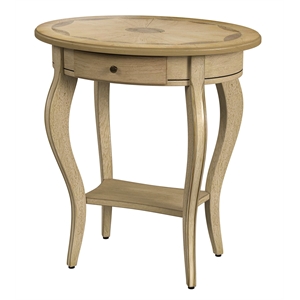 Butler Specialty Jeanette Oval Antique Beige Wood Accent Table