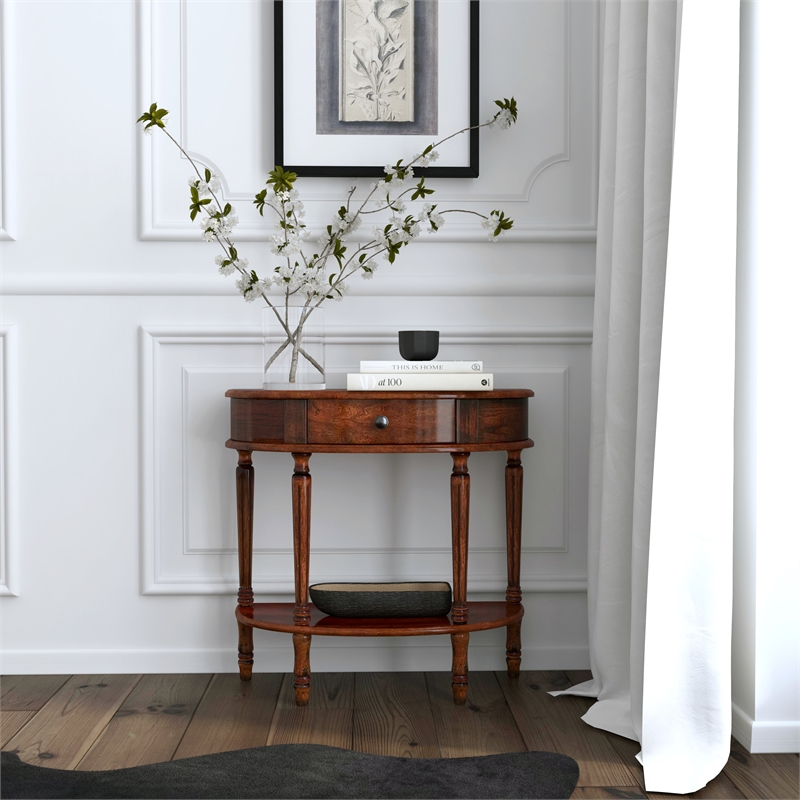Butler Specialty Company Mozart Handmade Demilune Console Table - Cherry Brown