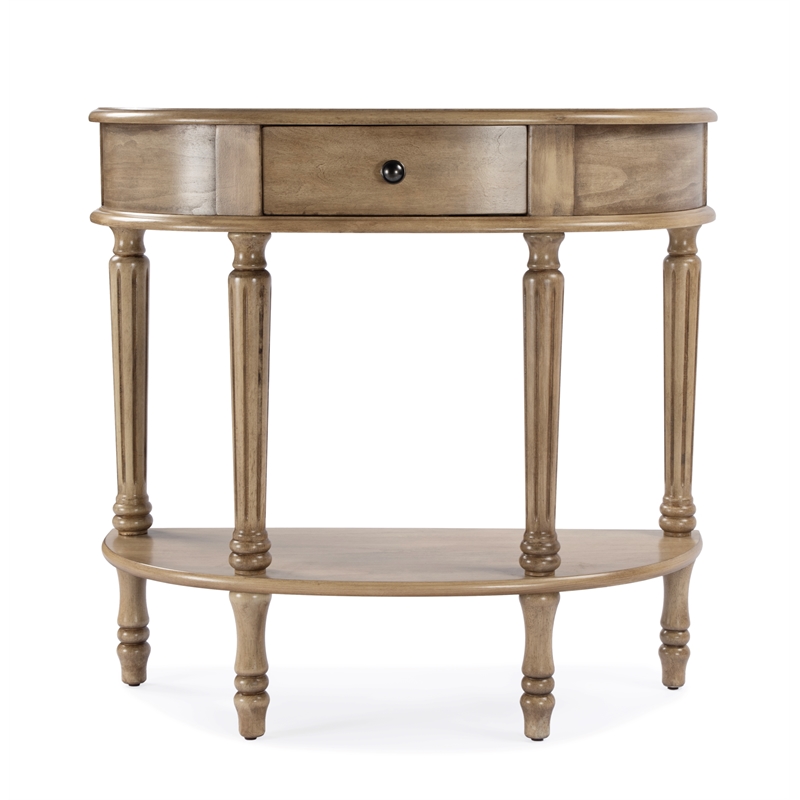 Butler Specialty Company Mozart Wood Demilune Console Table - Antique Beige