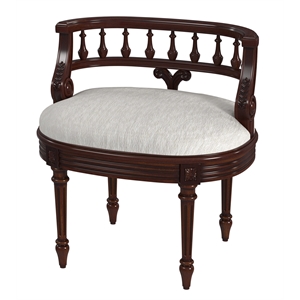 hathaway cherry upholstered  vanity seat