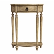 Ashby Demilune Antique Beige Console Table With Storage