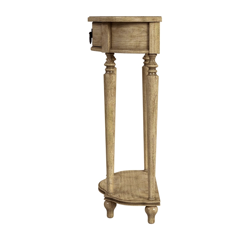 Ashby Demilune Antique Beige Console Table With Storage