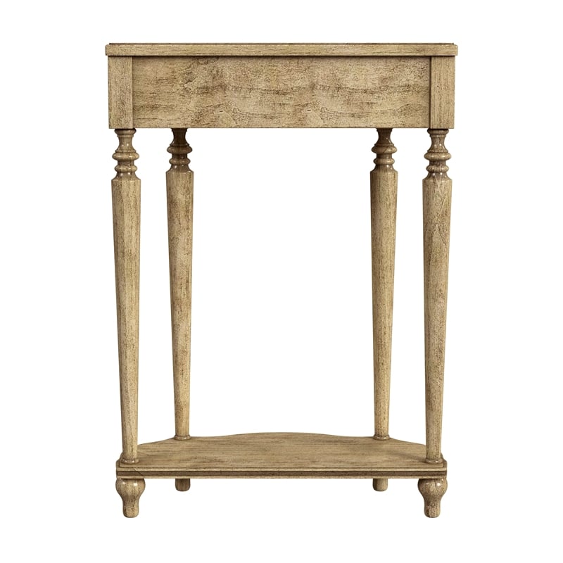 Ashby Demilune Antique Beige Console Table With Storage