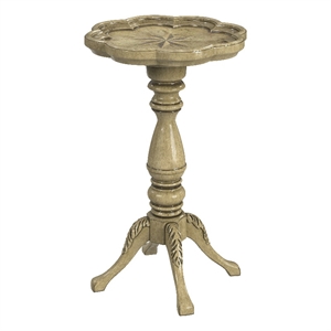 butler specialty whitman antique beige scalloped edge accent table