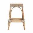 Butler Specialty Rattan Bar Stool Chair in Beige With Square Seat & Footrest