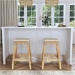 Butler Specialty Rattan Bar Stool Chair in Beige With Square Seat & Footrest