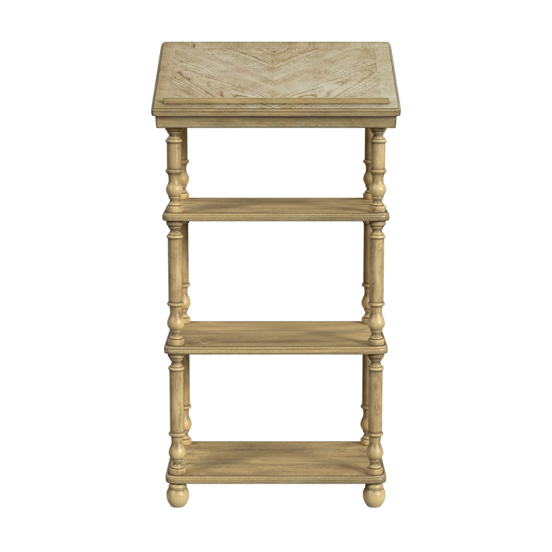 Alden Antique Beige 4- Tier Library Stand