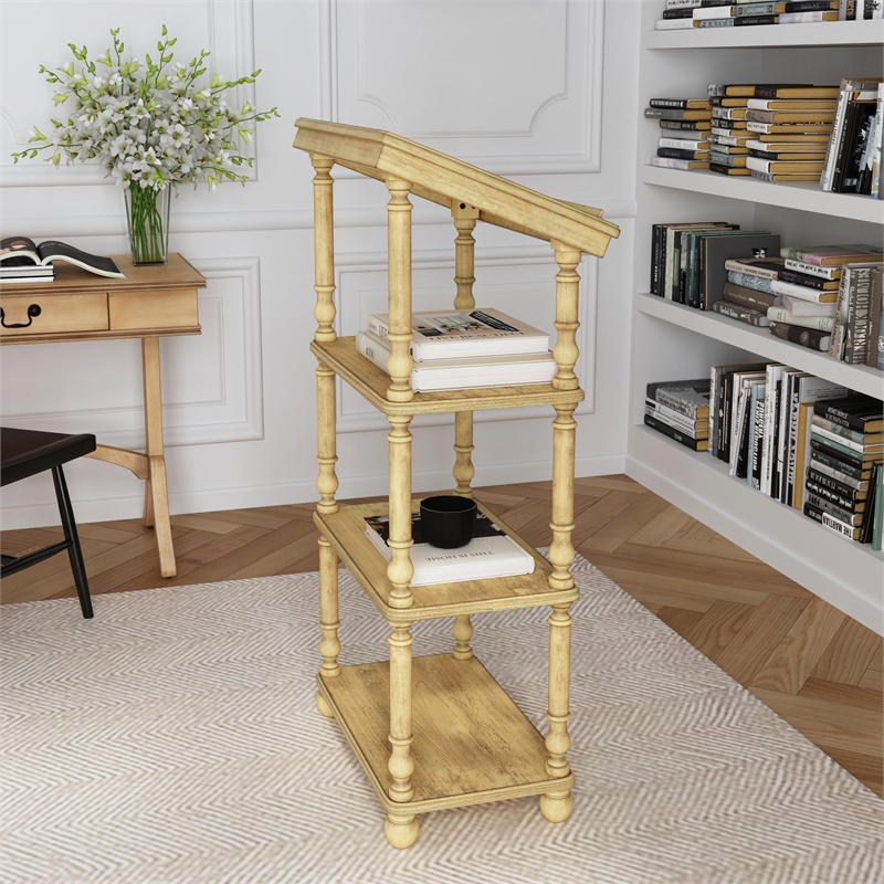 Alden Antique Beige 4- Tier Library Stand