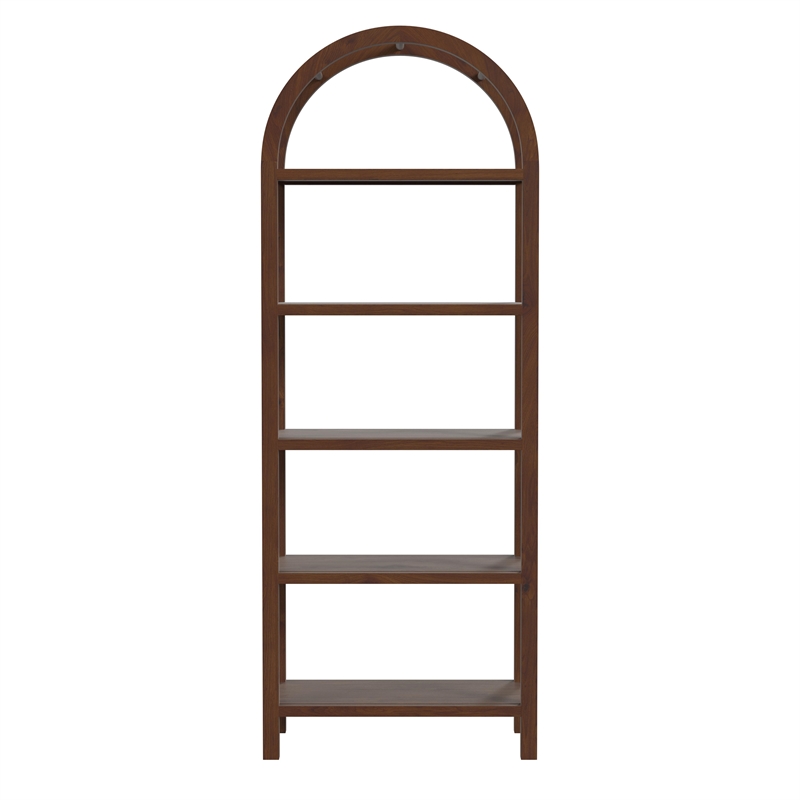 Aila Arched 5 Tier Etagere In Dark Brown