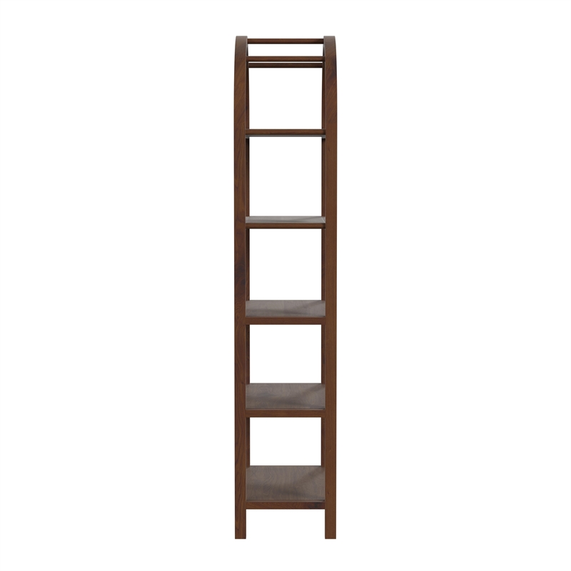 Aila Arched 5 Tier Etagere In Dark Brown