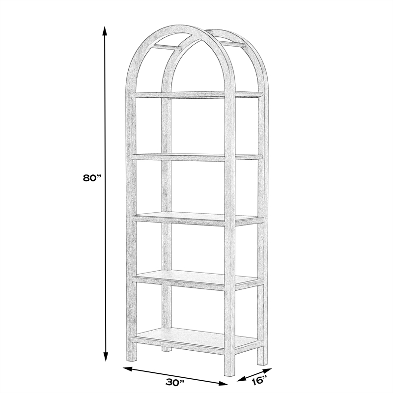 Aila Arched 5 Tier Etagere In Dark Brown