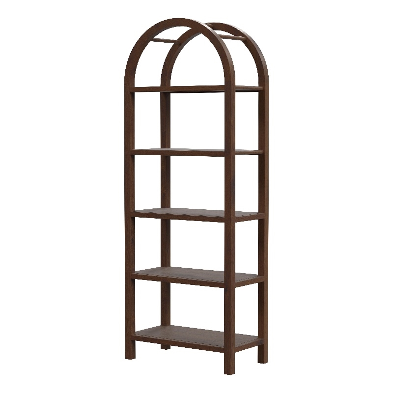 Aila Arched 5 Tier Etagere In Dark Brown