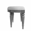 Tamara  Powder Gray Upholstered Demilune Bench