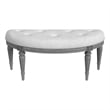 Tamara  Powder Gray Upholstered Demilune Bench