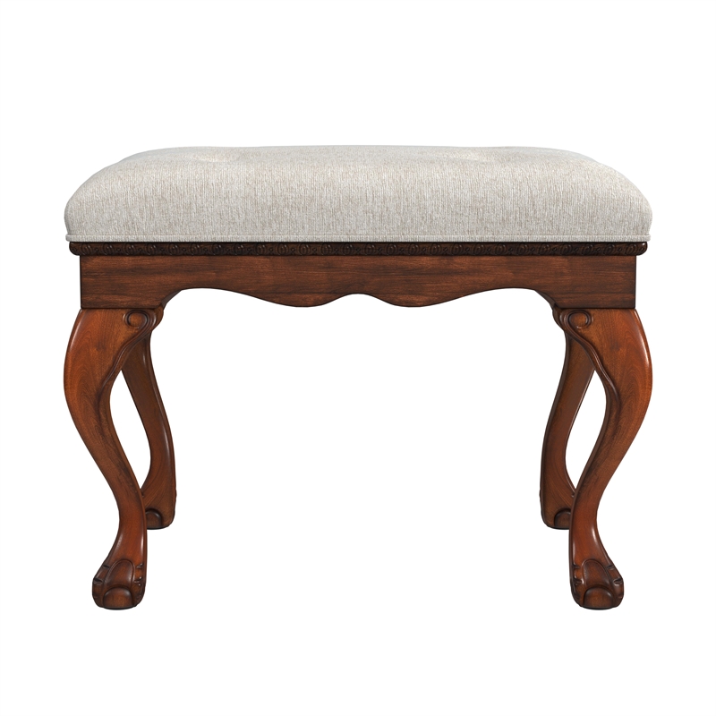 Ashford Upholstered Vanity Stool - Brown
