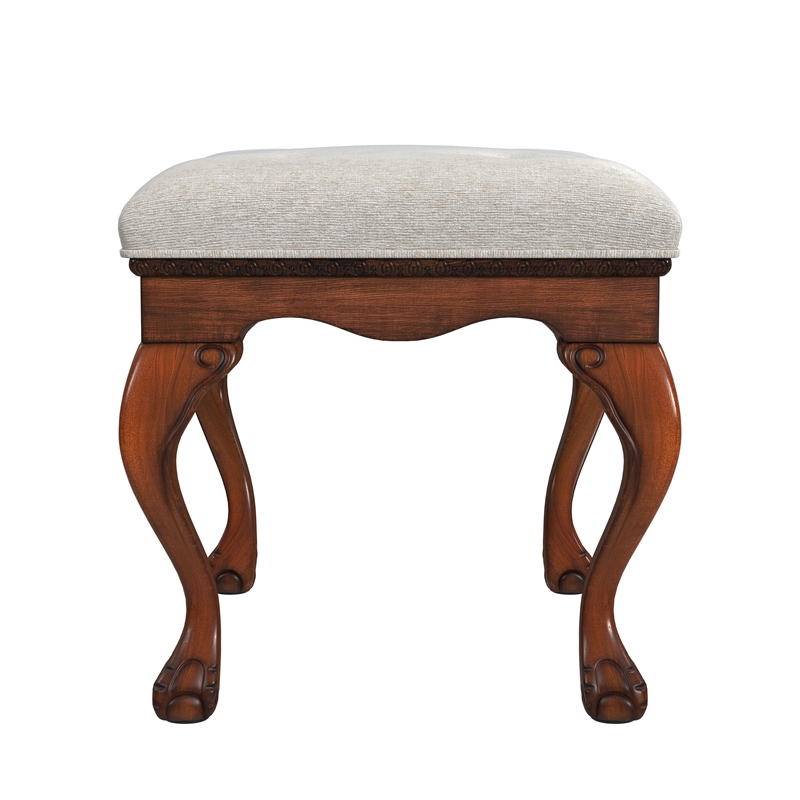 Ashford Upholstered Vanity Stool - Brown