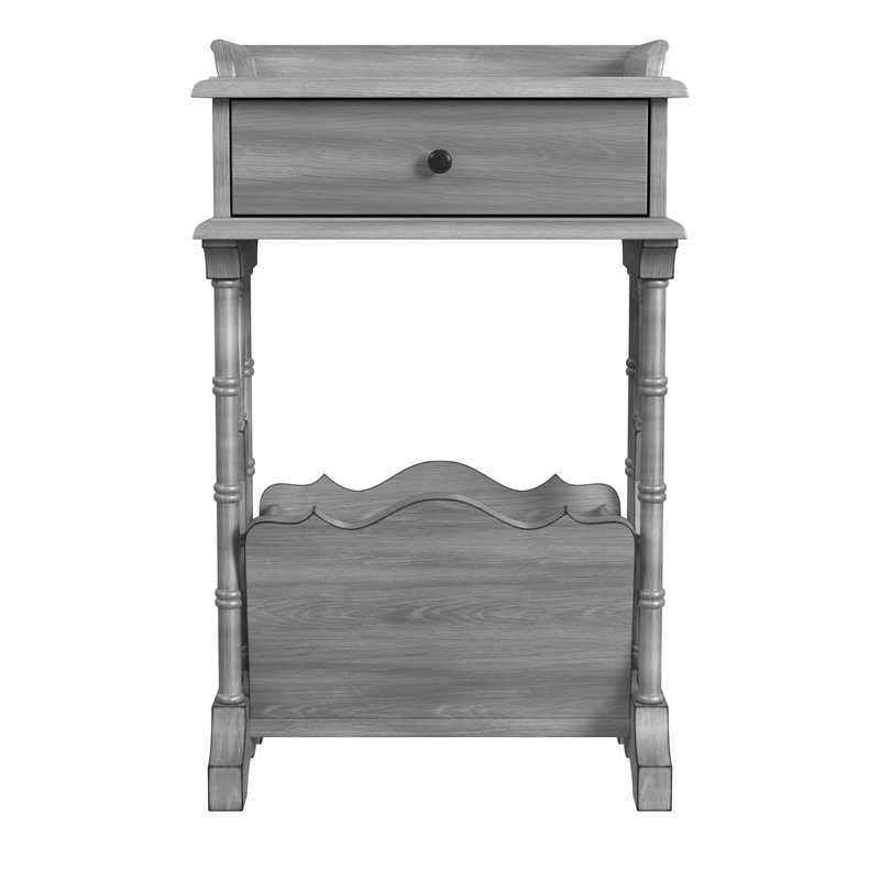 Cummings End Table With Storage - Gray