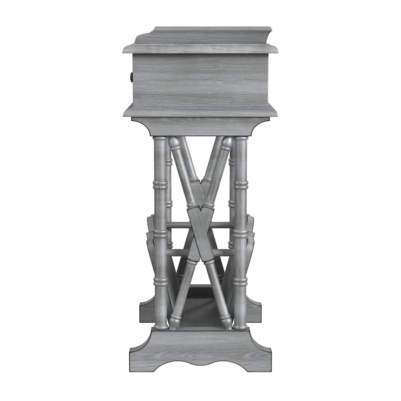 Cummings End Table With Storage - Gray