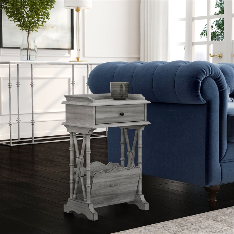 Cummings End Table With Storage - Gray